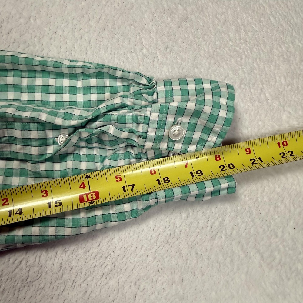 Brooks Brothers Regent Shirt Mens Large Green Check Long Sleeve Button Front - Picture 9 of 9